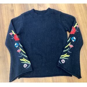 Grandmother knit sweater floral Bell sleeve embroidery Romeo and Juliet Large